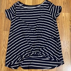 Navy and white striped women’s shirt